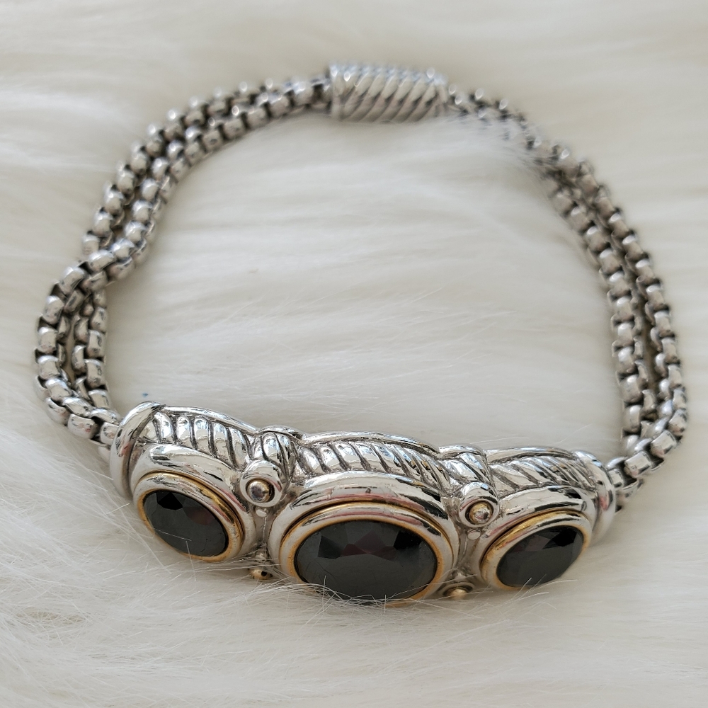 David Yurman-LIKE Silver and Gold Tone Bracelet